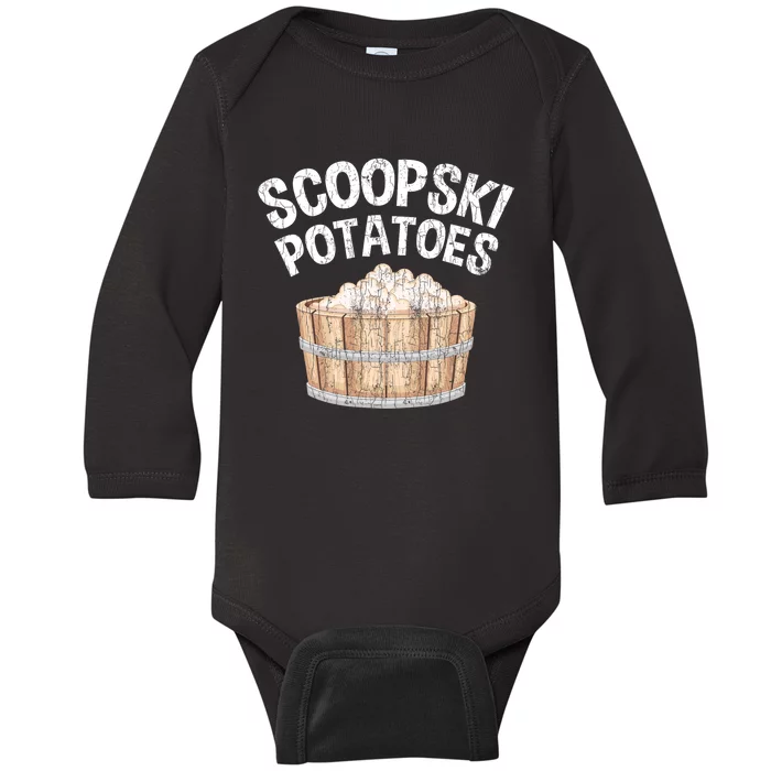 Scoopski Potato Funny Potatoes Vegetables Chips Baby Long Sleeve Bodysuit