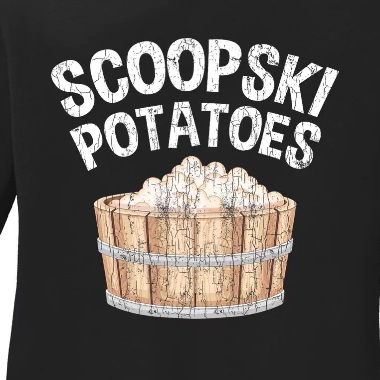 Scoopski Potato Funny Potatoes Vegetables Chips Ladies Long Sleeve Shirt