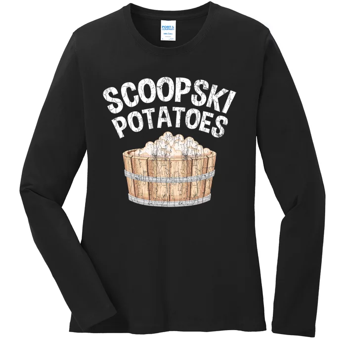 Scoopski Potato Funny Potatoes Vegetables Chips Ladies Long Sleeve Shirt