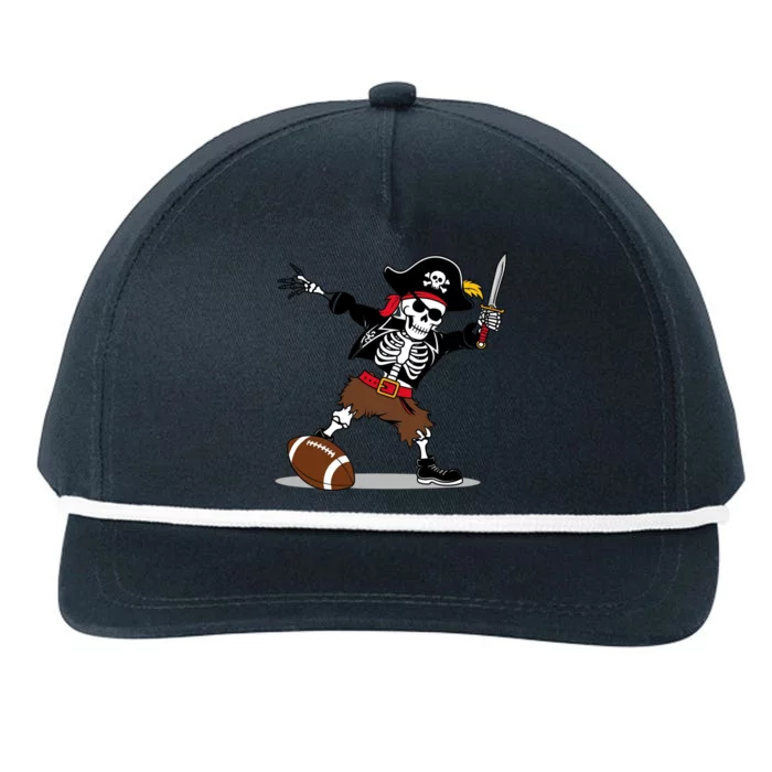 Skeleton Pirate Football Halloween Costume Design Snapback Five-Panel Rope Hat