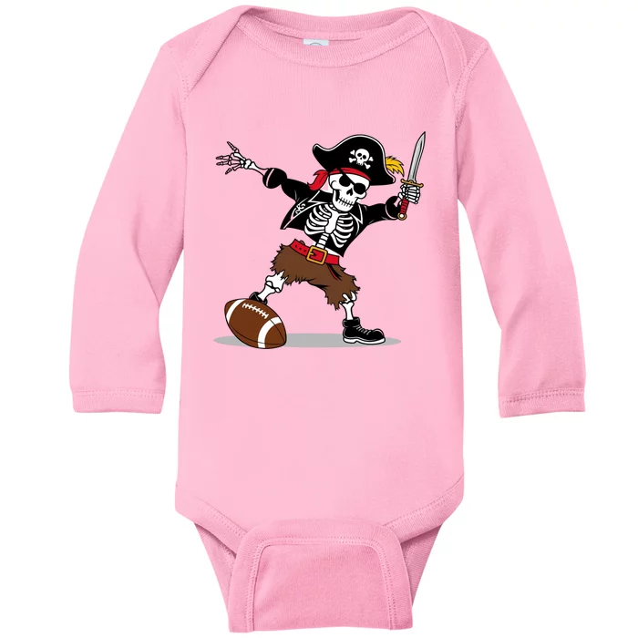 Skeleton Pirate Football Halloween Costume Design Baby Long Sleeve Bodysuit