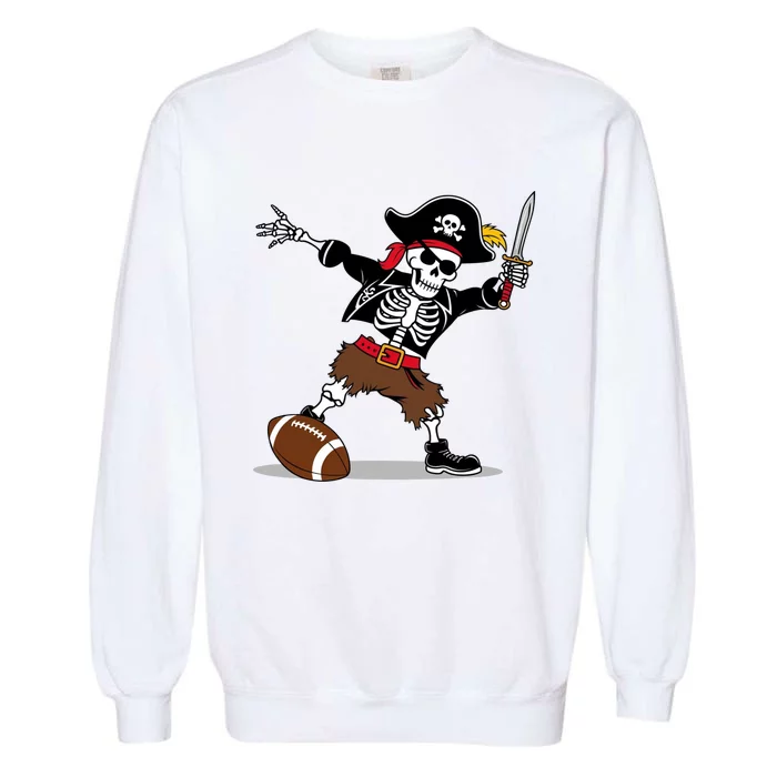 Skeleton Pirate Football Halloween Costume Design Garment-Dyed Sweatshirt