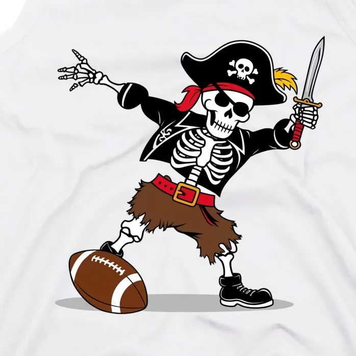 Skeleton Pirate Football Halloween Costume Design Tank Top