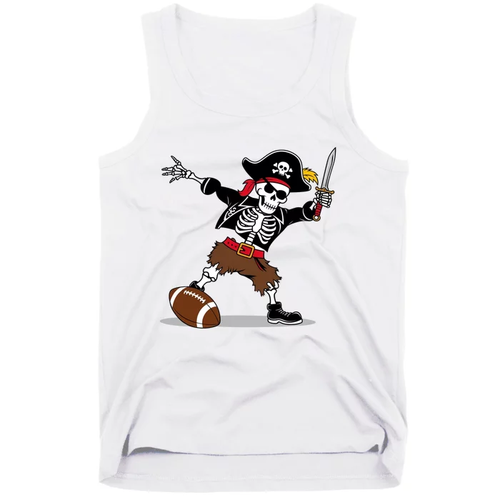 Skeleton Pirate Football Halloween Costume Design Tank Top