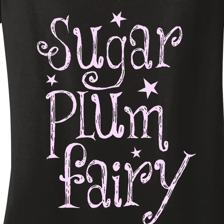 Sugar Plum Fairy Cute Christmas Women's V-Neck T-Shirt