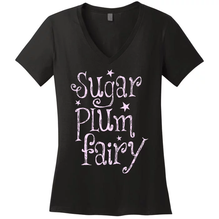 Sugar Plum Fairy Cute Christmas Women's V-Neck T-Shirt