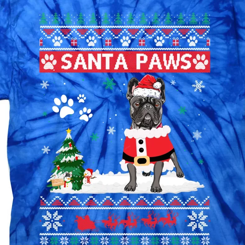 Santa Paws French Bulldog Merry Christmas Dog Funny Xmas Gift Tie-Dye T-Shirt