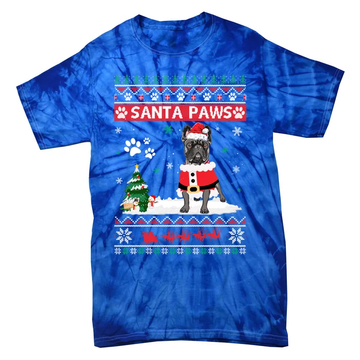 Santa Paws French Bulldog Merry Christmas Dog Funny Xmas Gift Tie-Dye T-Shirt