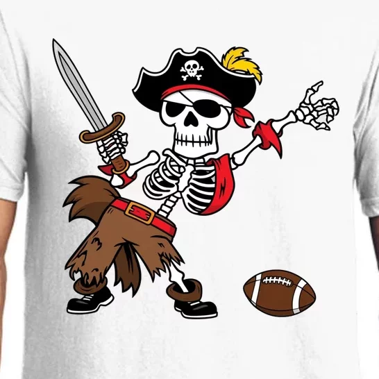 Skeleton Pirate Football Halloween Costume Design Pajama Set