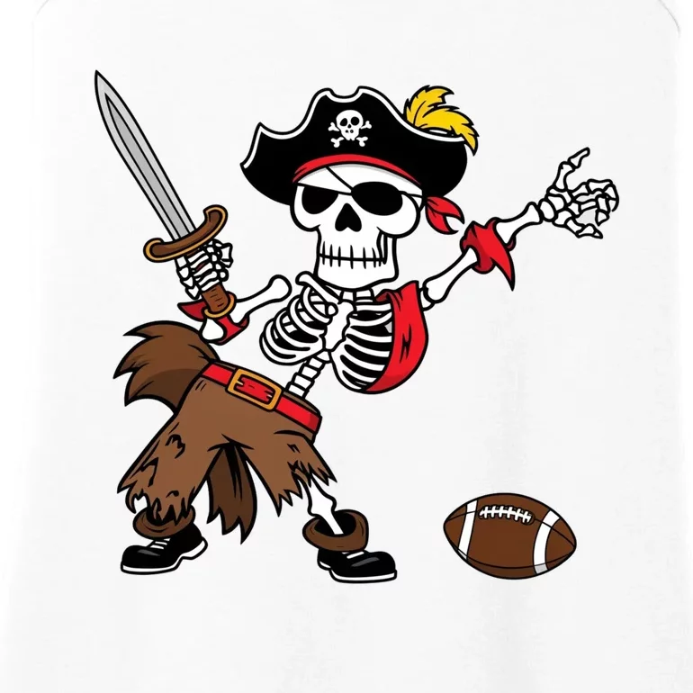 Skeleton Pirate Football Halloween Costume Design Ladies Essential Tank