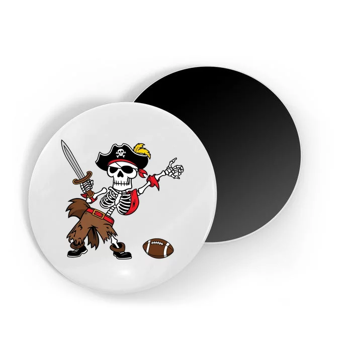 Skeleton Pirate Football Halloween Costume Design Magnet