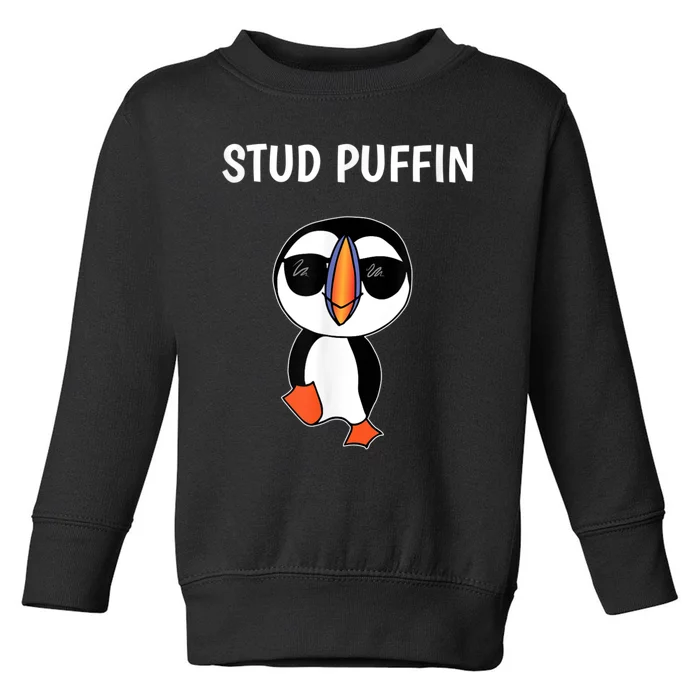 Stud Puffin Funny Bird Toddler Sweatshirt