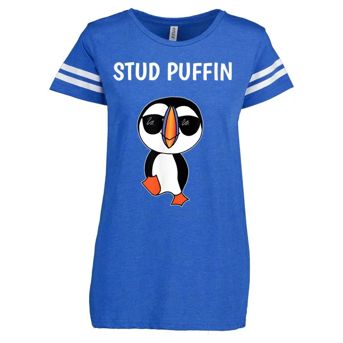 Stud Puffin Funny Bird Enza Ladies Jersey Football T-Shirt