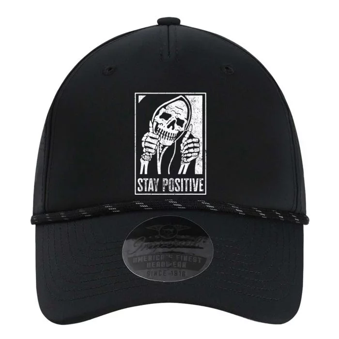 Stay Positive Funny Skeleton Be Positive Skull Halloween Performance The Dyno Cap