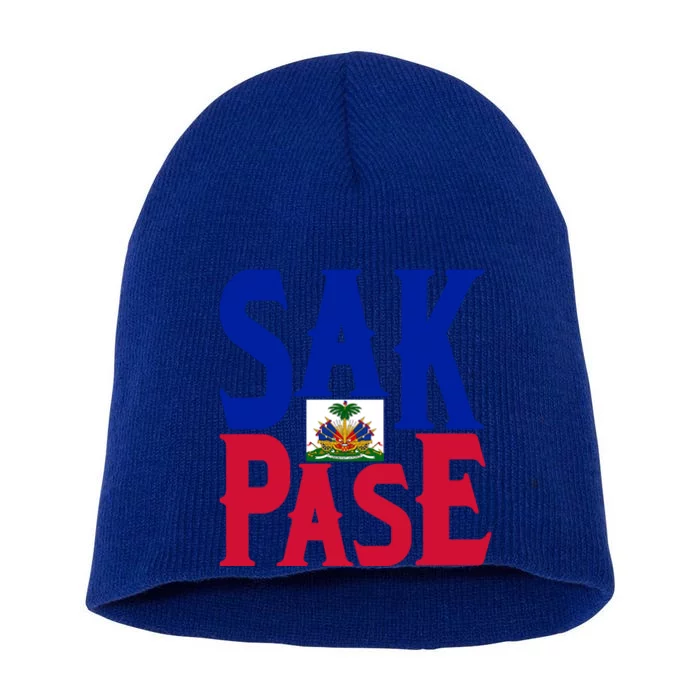 Sak Pase Funny Gift Cute Haitian Creole Pride Funny Gift Short Acrylic Beanie