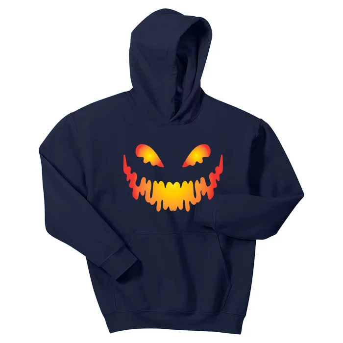 Scary Pumpkin Face Halloween Costume Premium Kids Hoodie