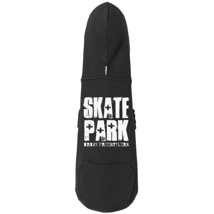 Skate Park Freestyle Skateboard Skater Gifts Doggie 3-End Fleece Hoodie