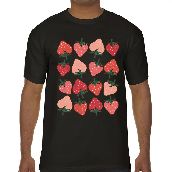 Strawberry Pattern Fruitarian Berry Strawberries Fruit Lover Comfort Colors T-Shirt