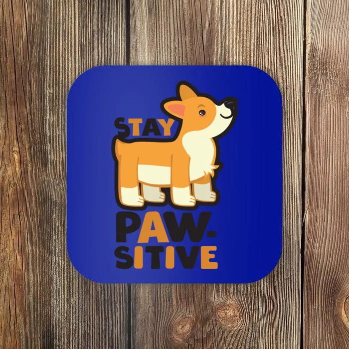 Stay Pawsitive Funny Gift Coaster