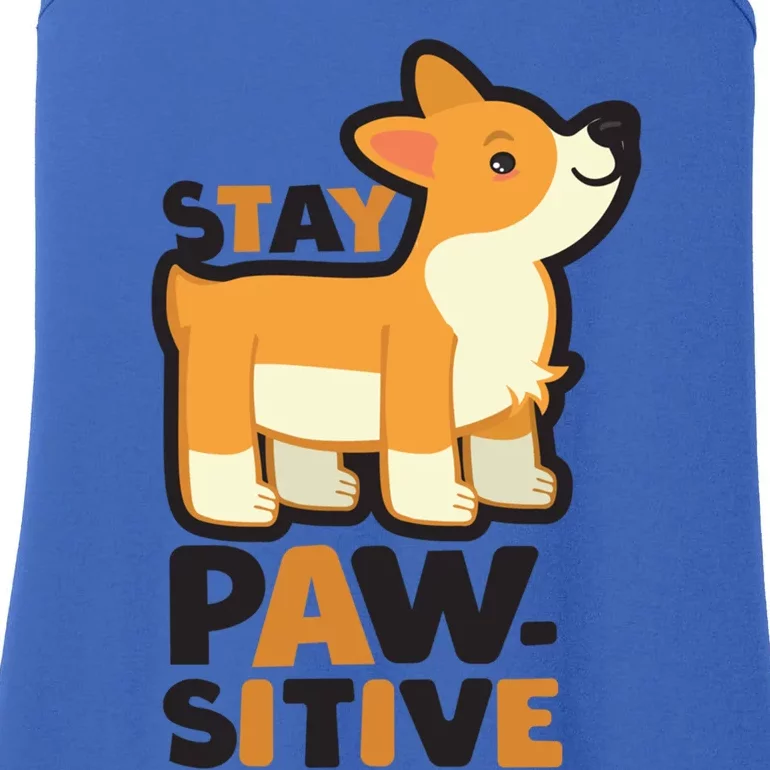 Stay Pawsitive Funny Gift Ladies Essential Tank