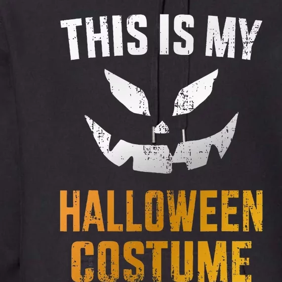 Scary Pumpkin Face Halloween Costume Premium Hoodie