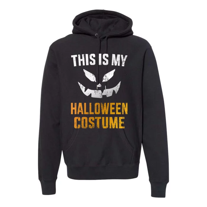 Scary Pumpkin Face Halloween Costume Premium Hoodie