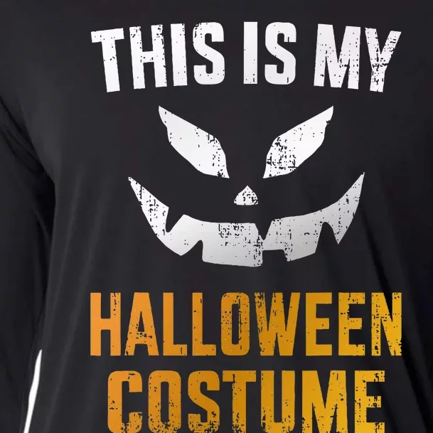 Scary Pumpkin Face Halloween Costume Cooling Performance Long Sleeve Crew