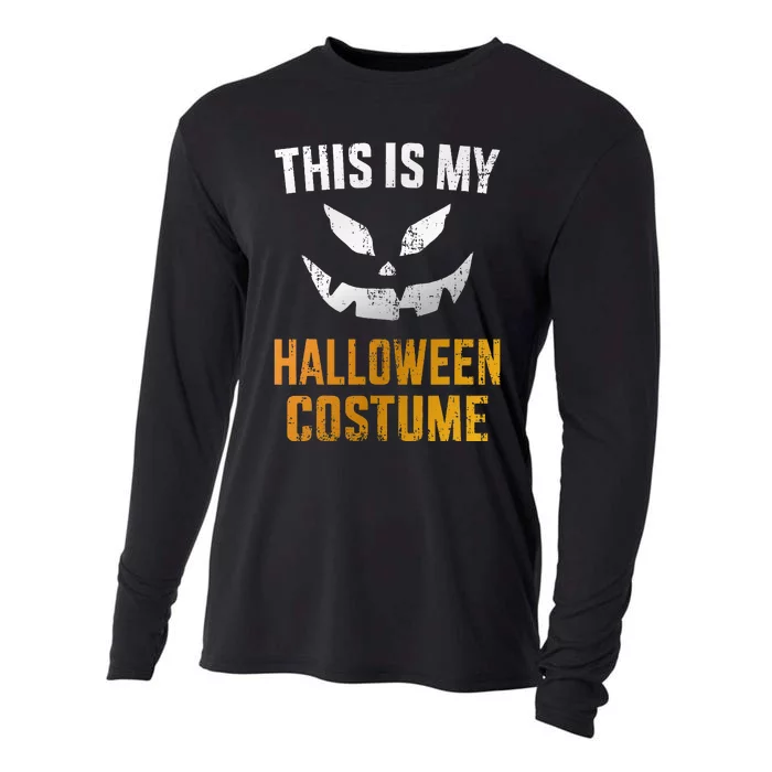 Scary Pumpkin Face Halloween Costume Cooling Performance Long Sleeve Crew