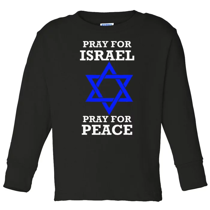 support Pray For Israel Peace Toddler Long Sleeve Shirt