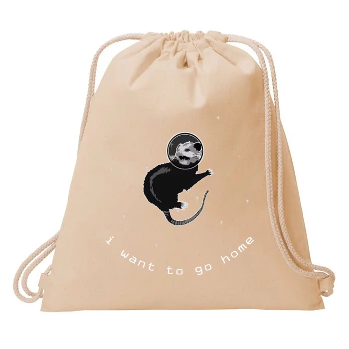 Space Possum Funny Introvert Anxiety Outer Space Drawstring Bag