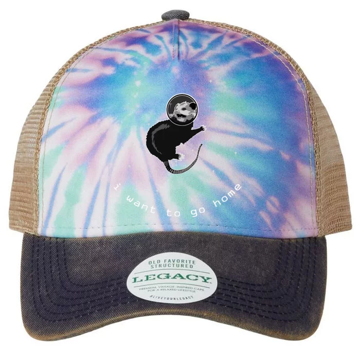 Space Possum Funny Introvert Anxiety Outer Space Legacy Tie Dye Trucker Hat