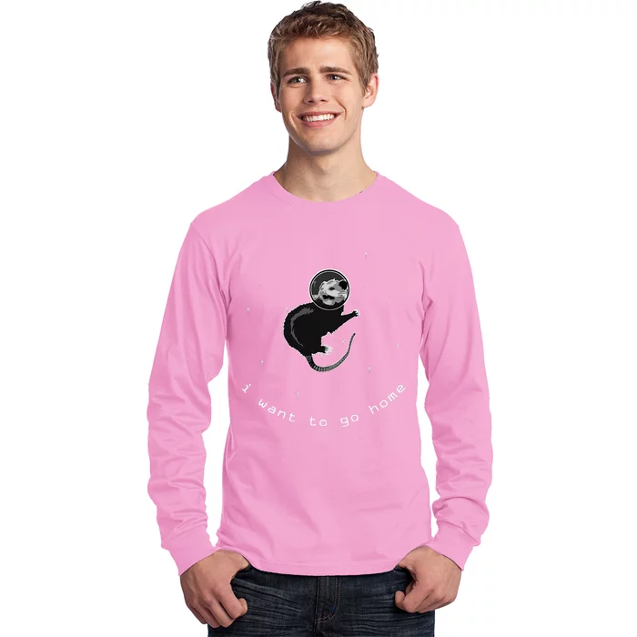 Space Possum Funny Introvert Anxiety Outer Space Long Sleeve Shirt