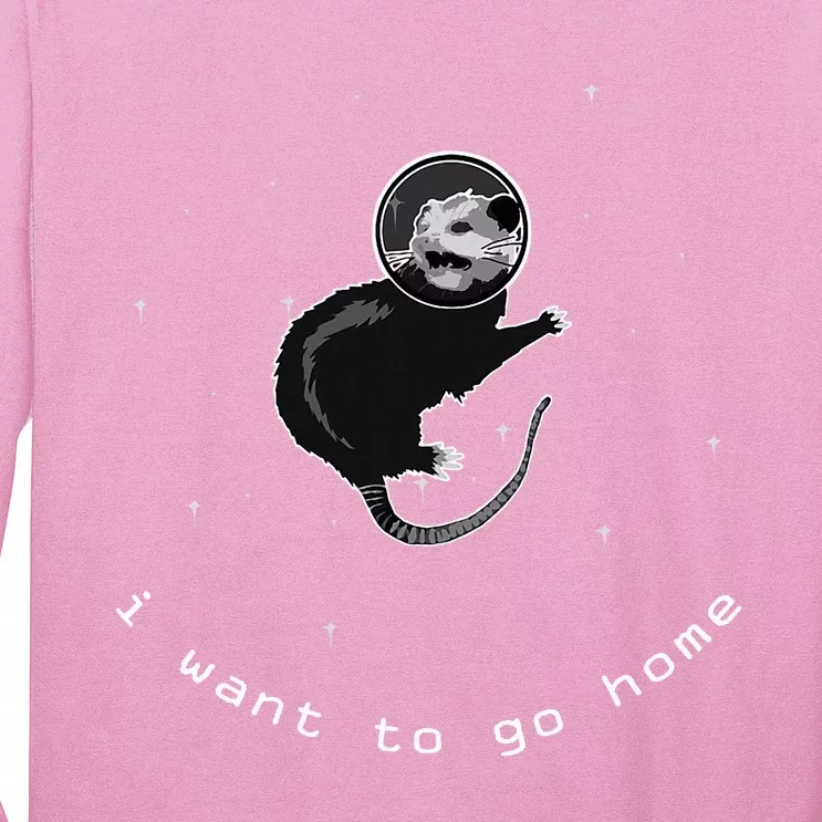 Space Possum Funny Introvert Anxiety Outer Space Long Sleeve Shirt