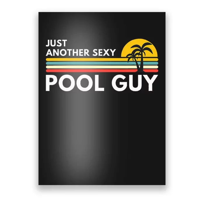 Sexy Pool Guy Palm Tree Poster