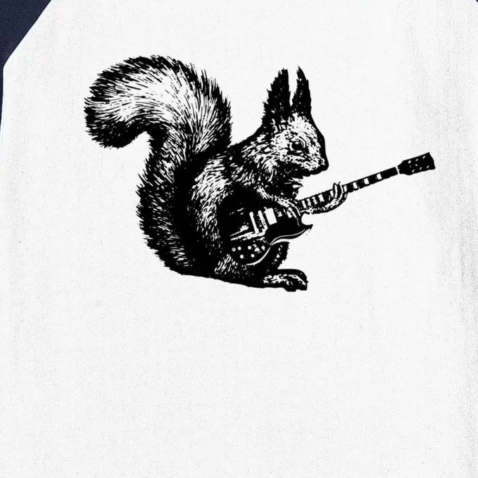 Squirrel Playing Guitar Funny Squirel Guitar Lover Guitar Baseball Sleeve Shirt