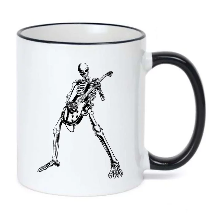 Skeleton Playing Guitar Black Color Changing Mug