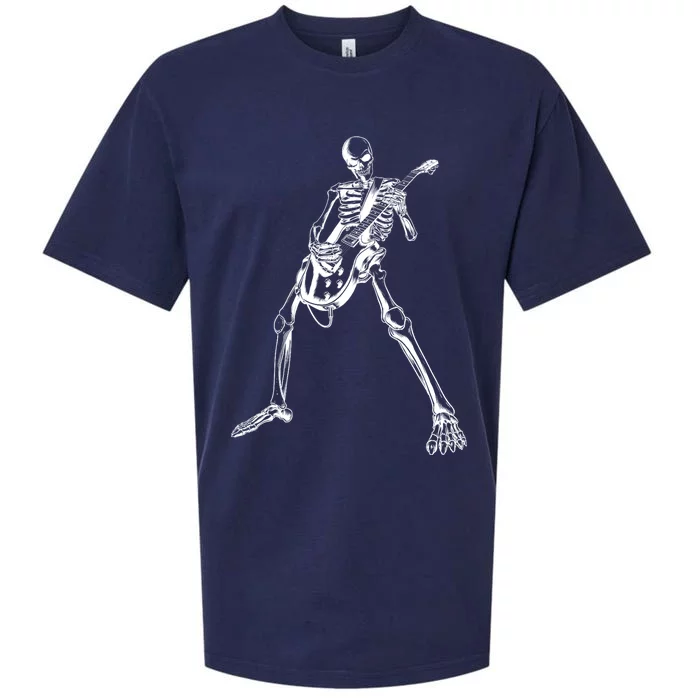 Skeleton Playing Guitar Sueded Cloud Jersey T-Shirt