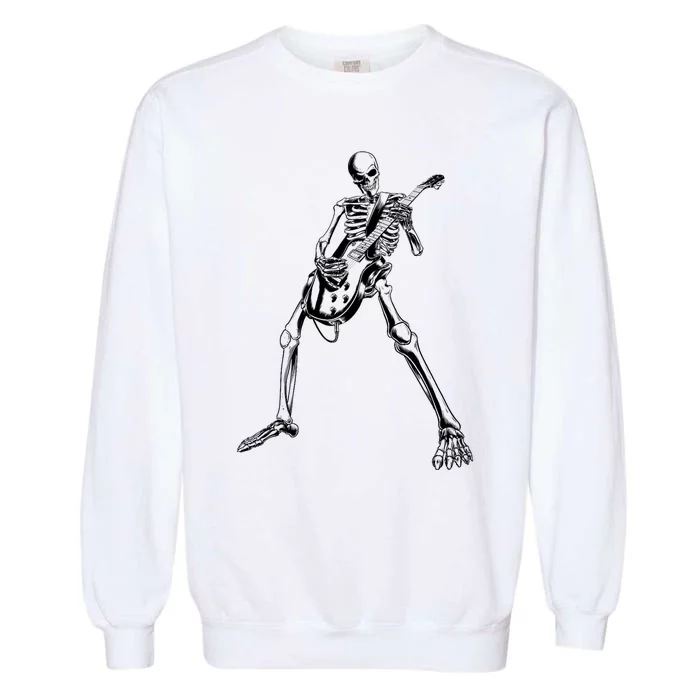 Skeleton Playing Guitar Garment-Dyed Sweatshirt