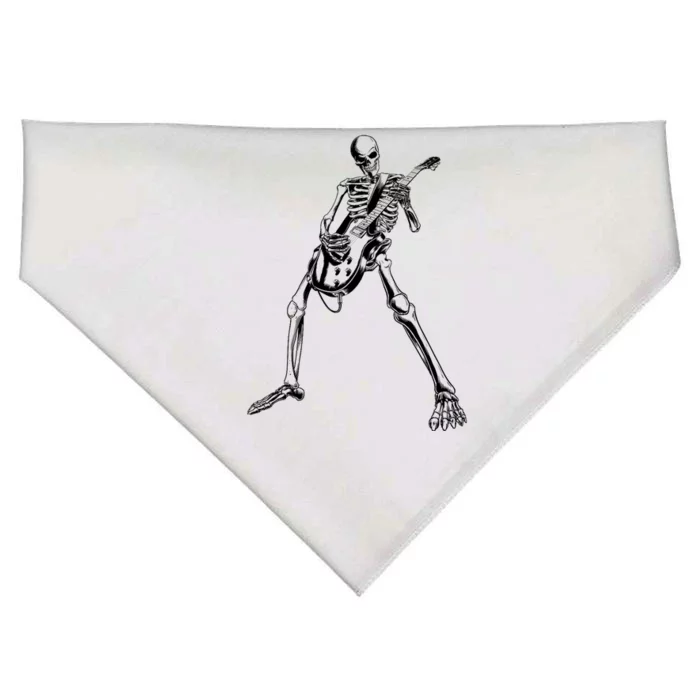 Skeleton Playing Guitar USA-Made Doggie Bandana