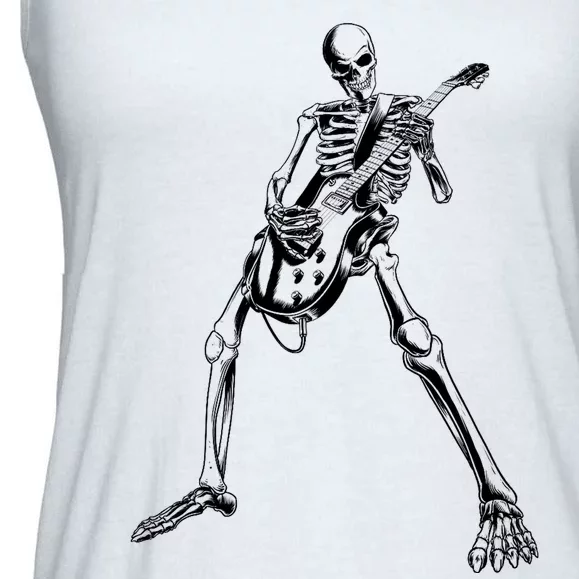 Skeleton Playing Guitar Ladies Essential Flowy Tank