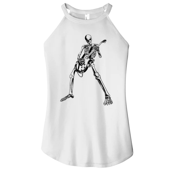 Skeleton Playing Guitar Women’s Perfect Tri Rocker Tank