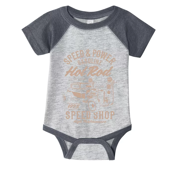 Speed & Power Gasoline Hot Rod Speed Shop Infant Baby Jersey Bodysuit