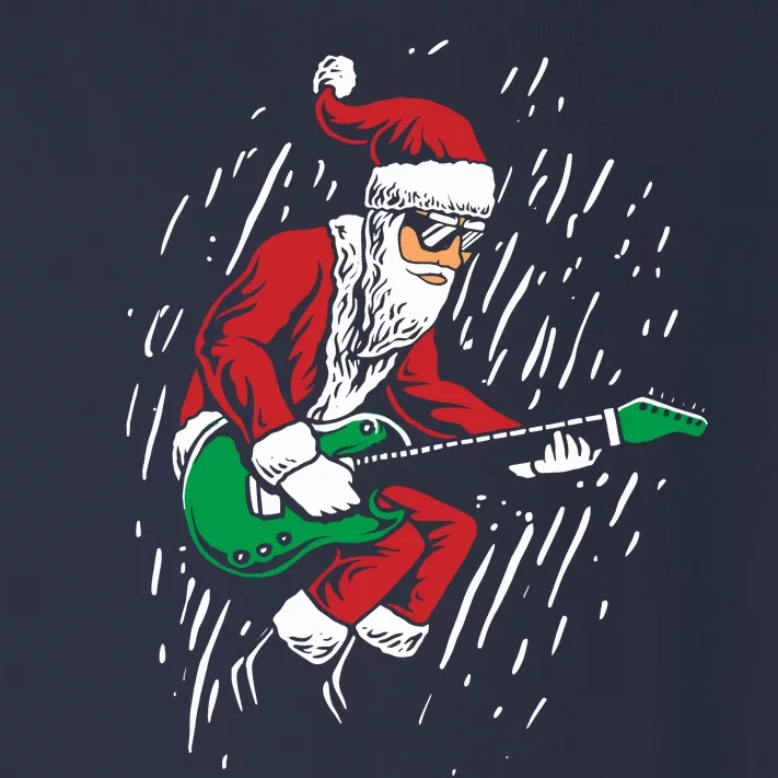 Santa Playing Guitar Christmas Pajama Musician Guitarist Toddler Long Sleeve Shirt