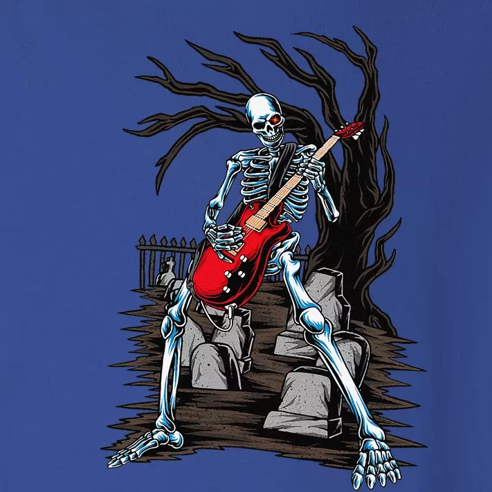 Skeleton Playing Guitar Electric Acoustic Halloween Costume Toddler Long Sleeve Shirt