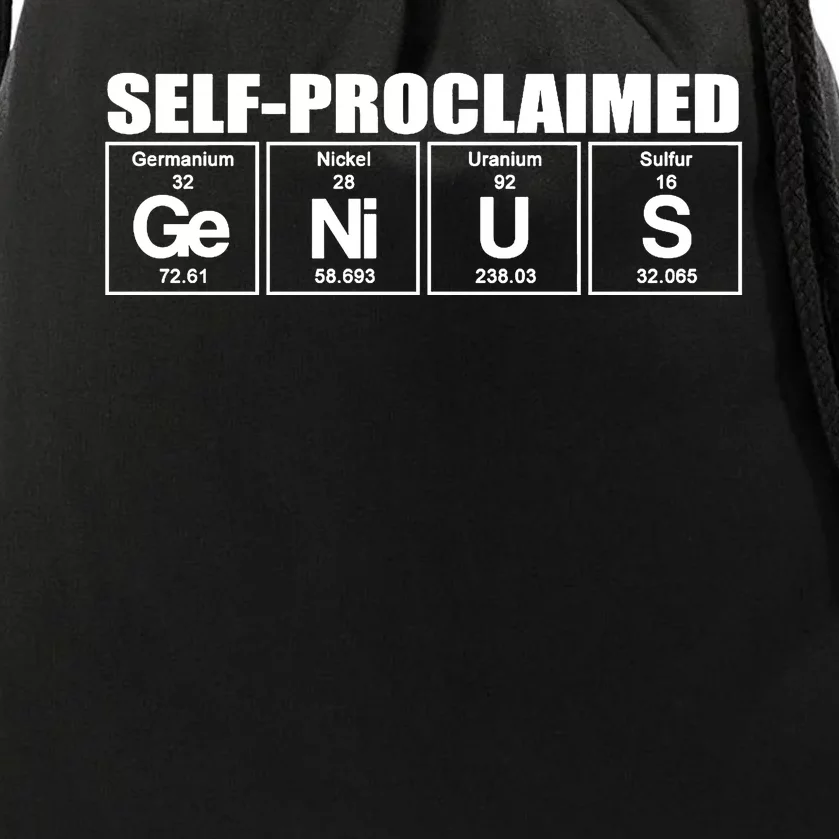 Self Proclaimed Genius Funny Gift Drawstring Bag