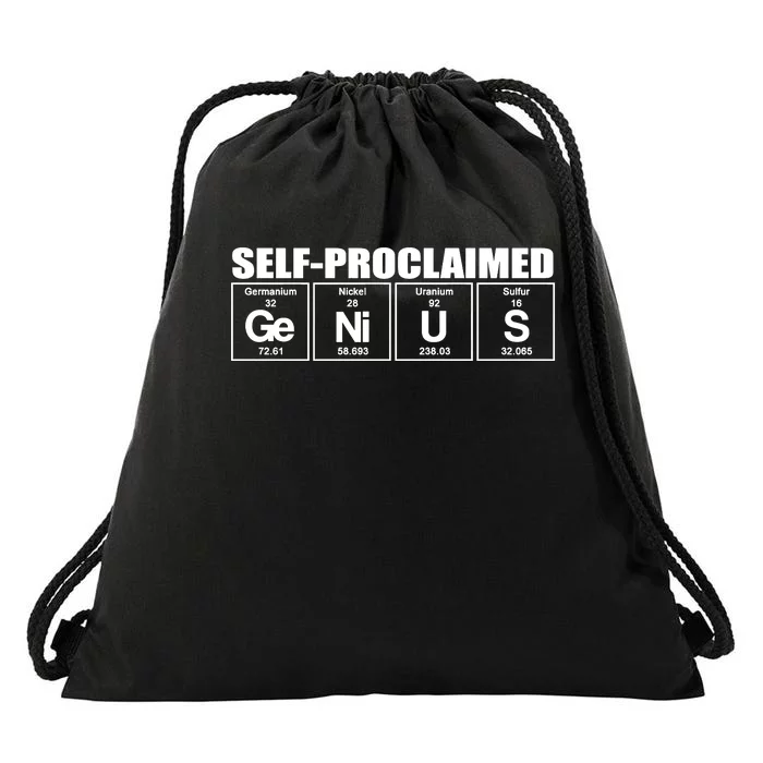 Self Proclaimed Genius Funny Gift Drawstring Bag