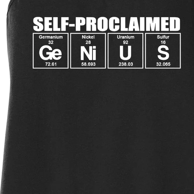 Self Proclaimed Genius Funny Gift Women's Racerback Tank