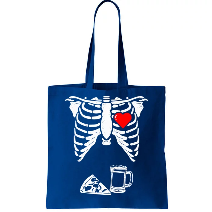 Skeleton Pregnancy Gift Pizza Beer Xray Halloween Soon Dad Gift Tote Bag