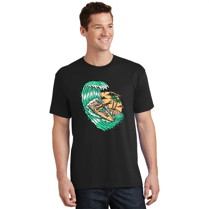 Surf Playing Guitar While Surfing Gift T-Shirt