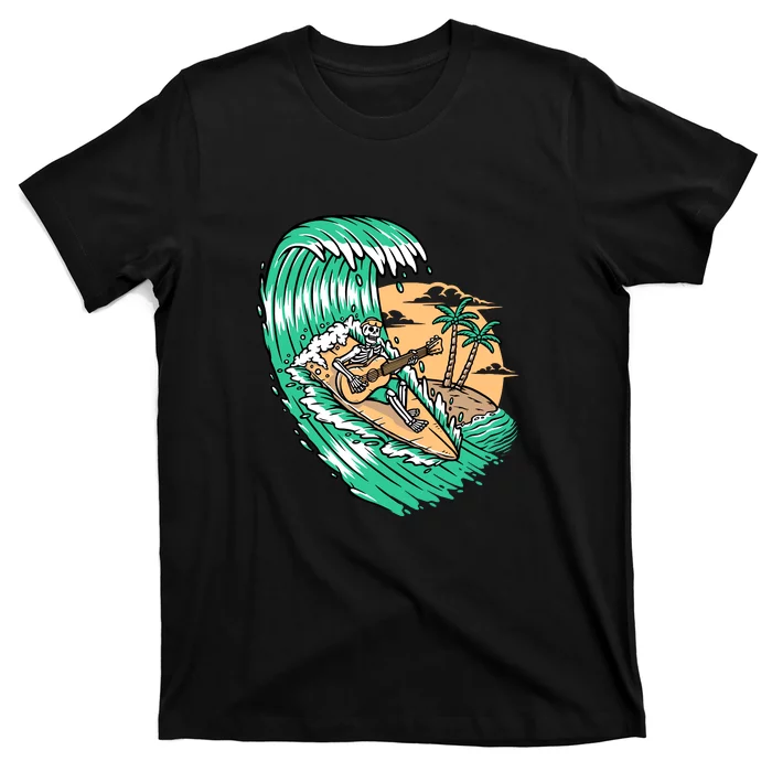 Surf Playing Guitar While Surfing Gift T-Shirt